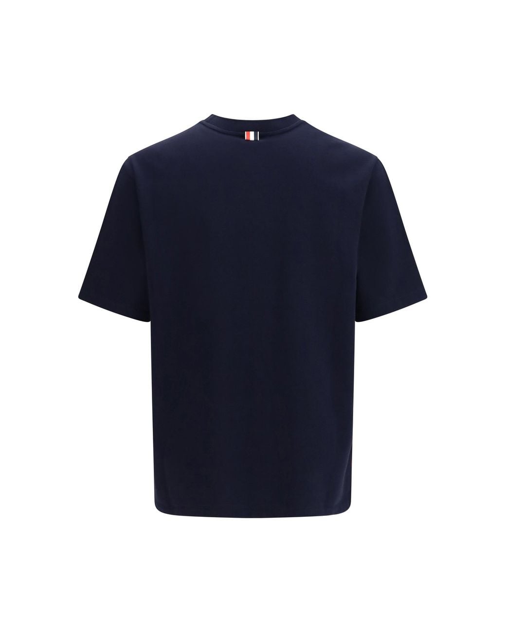Thom Browne Blue Colorblock T-Shirt With 4-Bar Detail for men