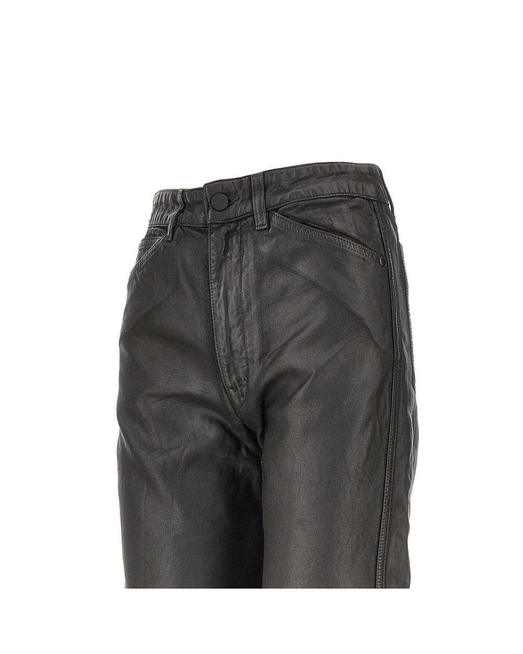 Lemaire Gray Coated Denim Twisted Pants