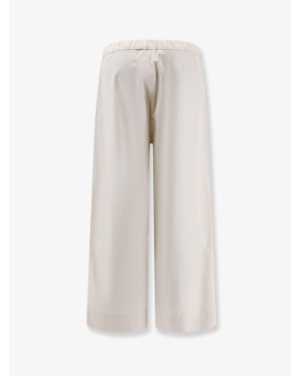 Max Mara White Smmargento Vissuto Cotton Trousers
