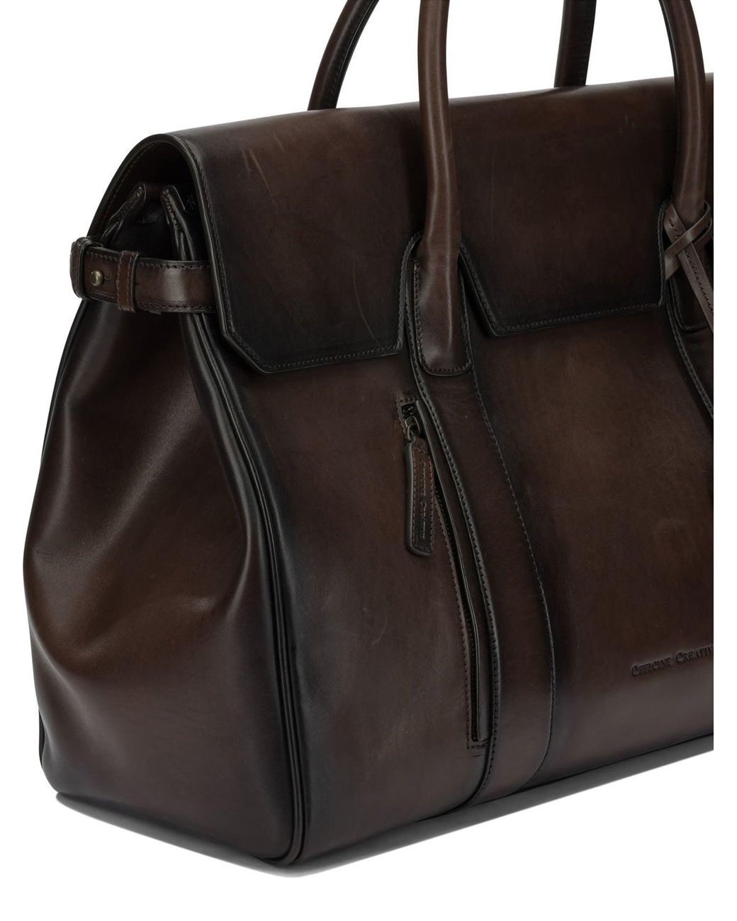 Officine Creative Black Bostonian 001 Travel Bag for men
