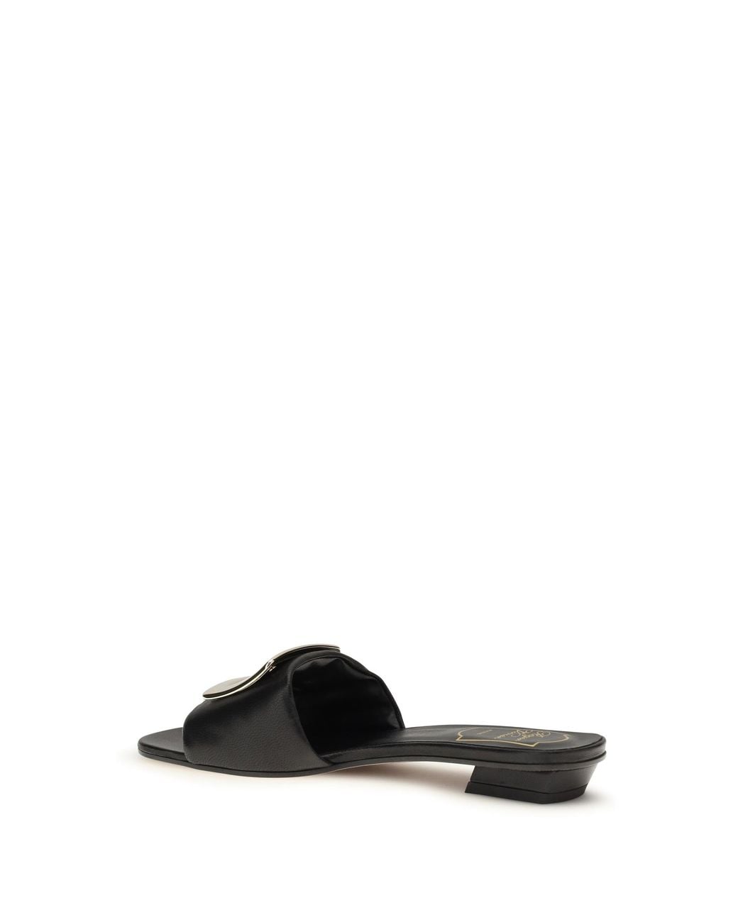 Roger Vivier White Leather Slide Sandals