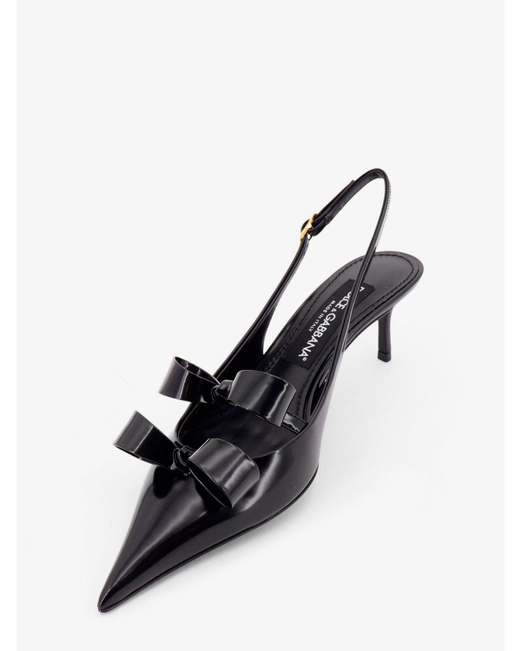 Dolce & Gabbana White Dolce & Gabbana Patent Leather Sandals With Front Bow Detail