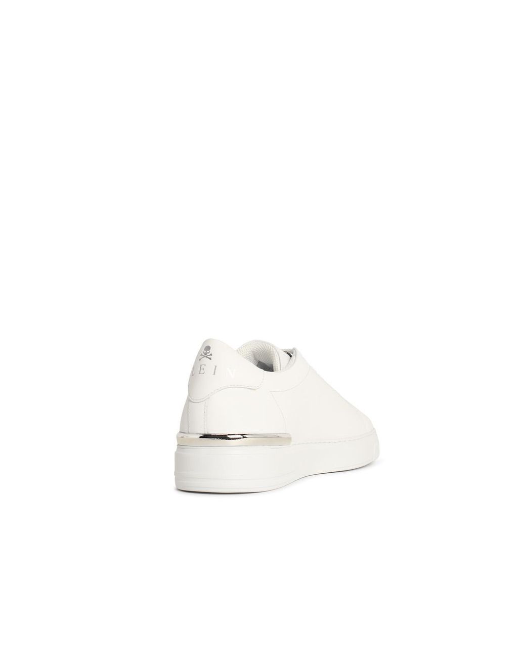 Philipp Plein White Hexagon Leather Sneakers for men