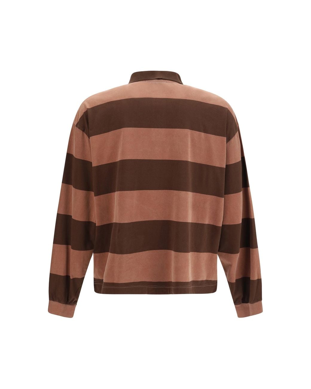 Represent Brown Striped Owners Club Rugby Polo Sienna for men