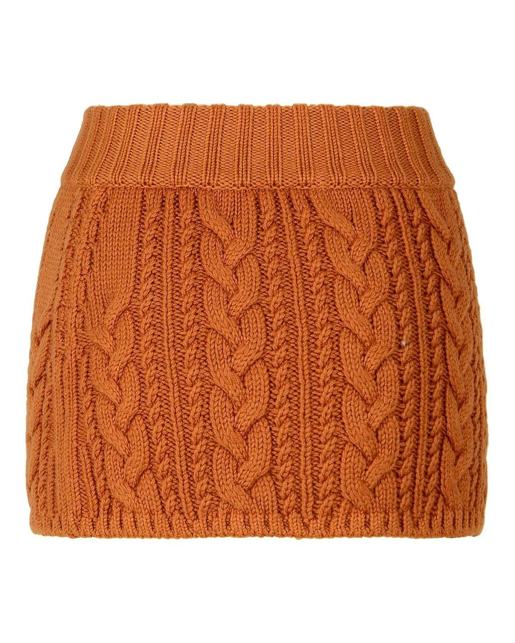 Alanui Orange 'Hues' Virgin Wool Miniskirt