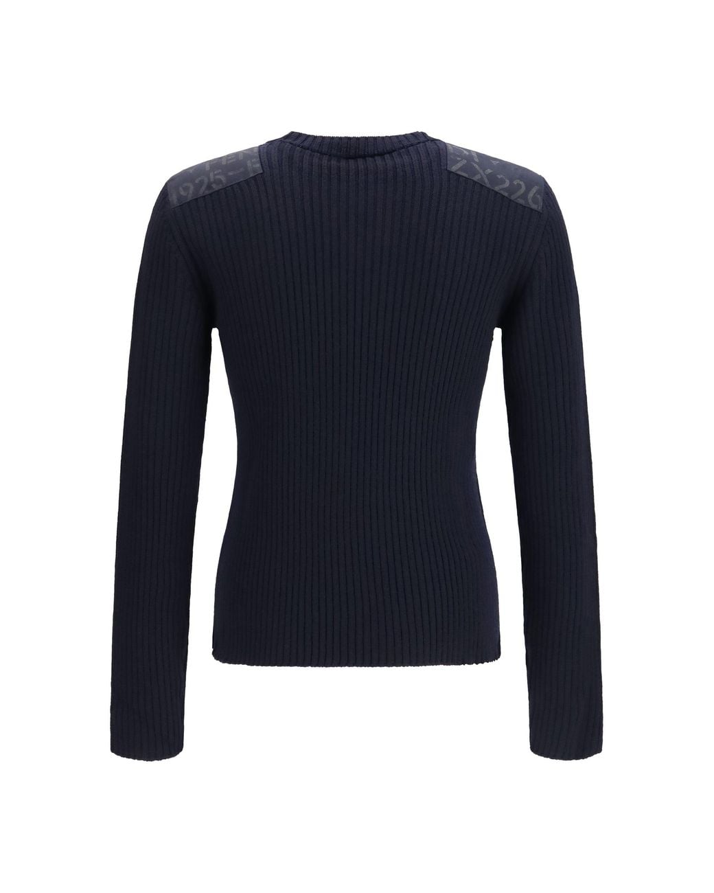 Fendi Blue Ribbed Wool Sweater for men