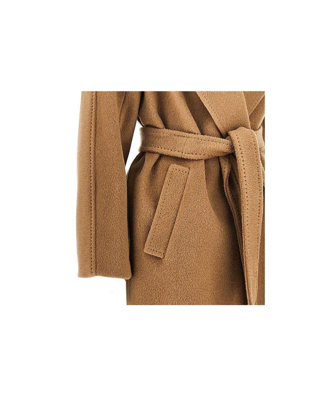 Weekend by Maxmara Blue Wool-Blend Robe Coat With Belt