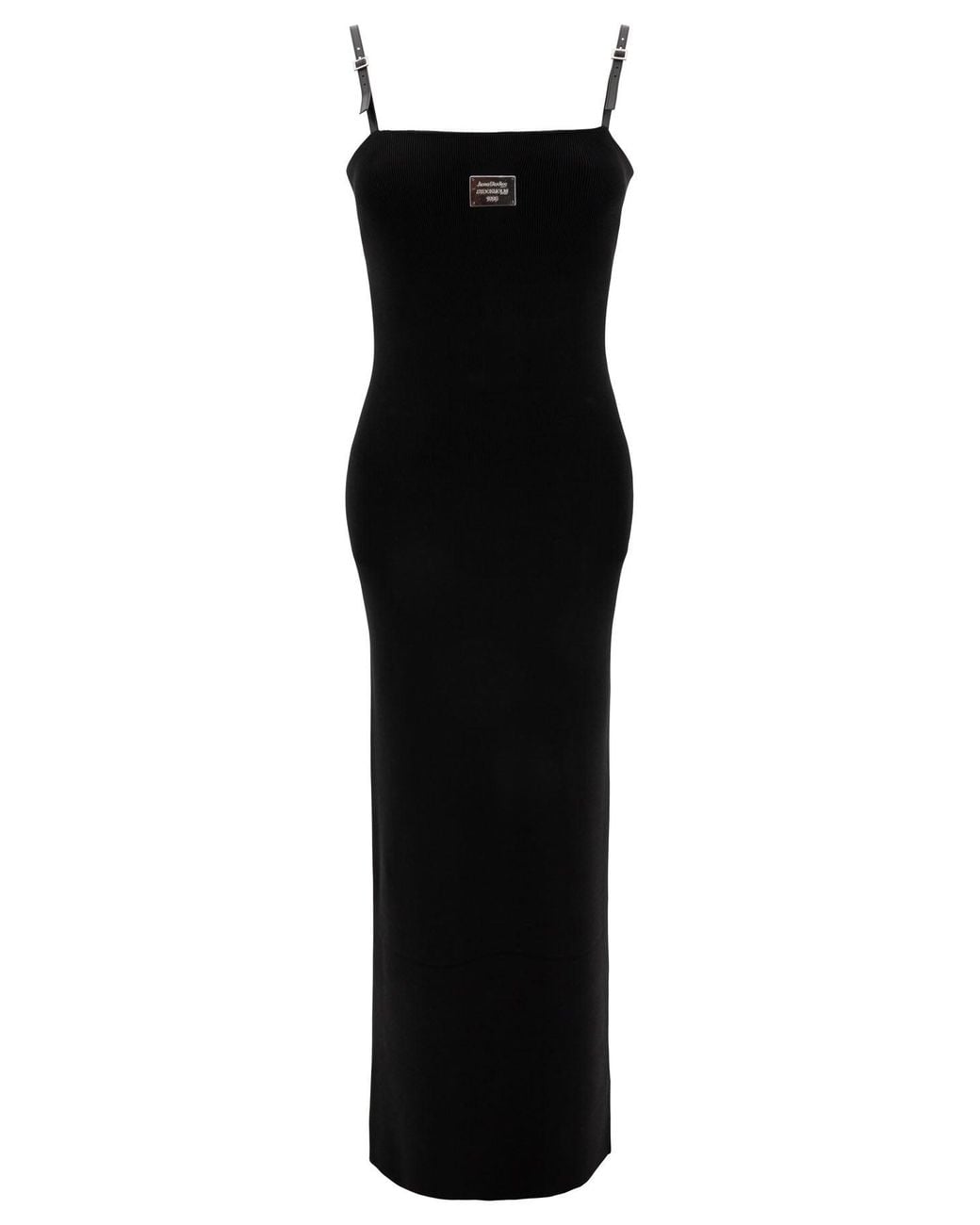 Acne Black Strap Logo Mini Dress For