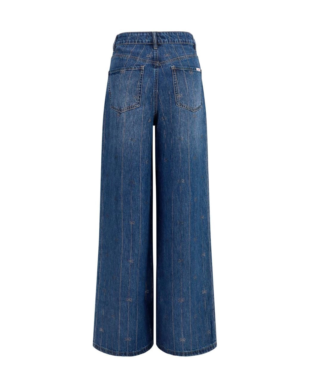 Self-Portrait Blue Crystal-Striped Jeans