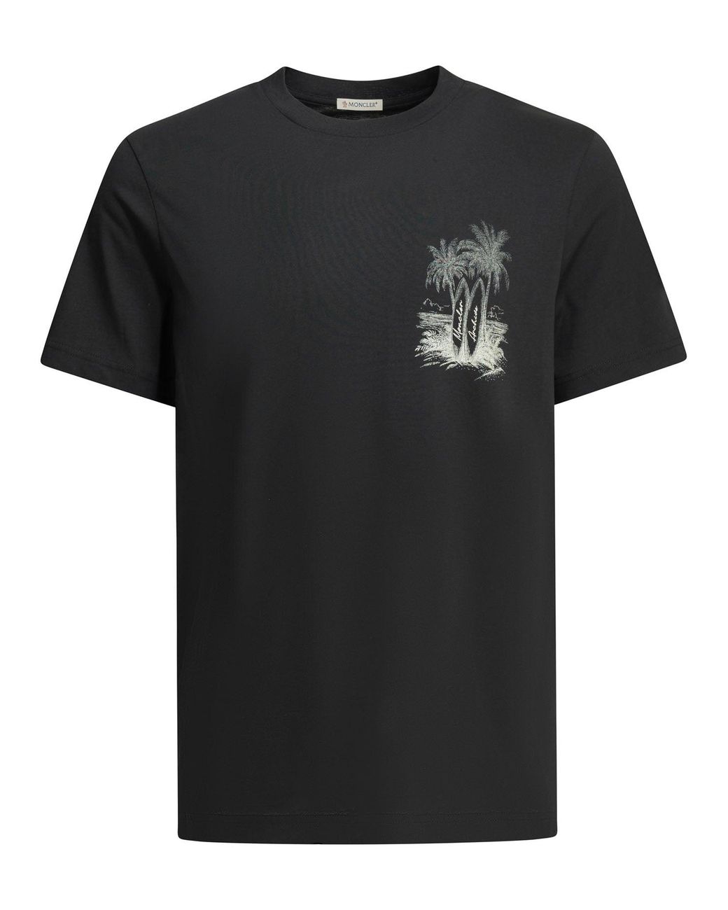 Moncler Black Crew-Neck T-Shirt for men