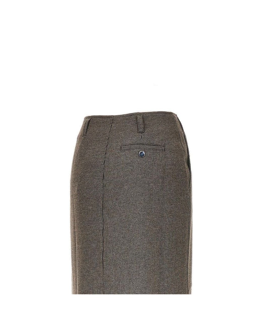 Emporio Armani Brown Knitted Midi Skirt