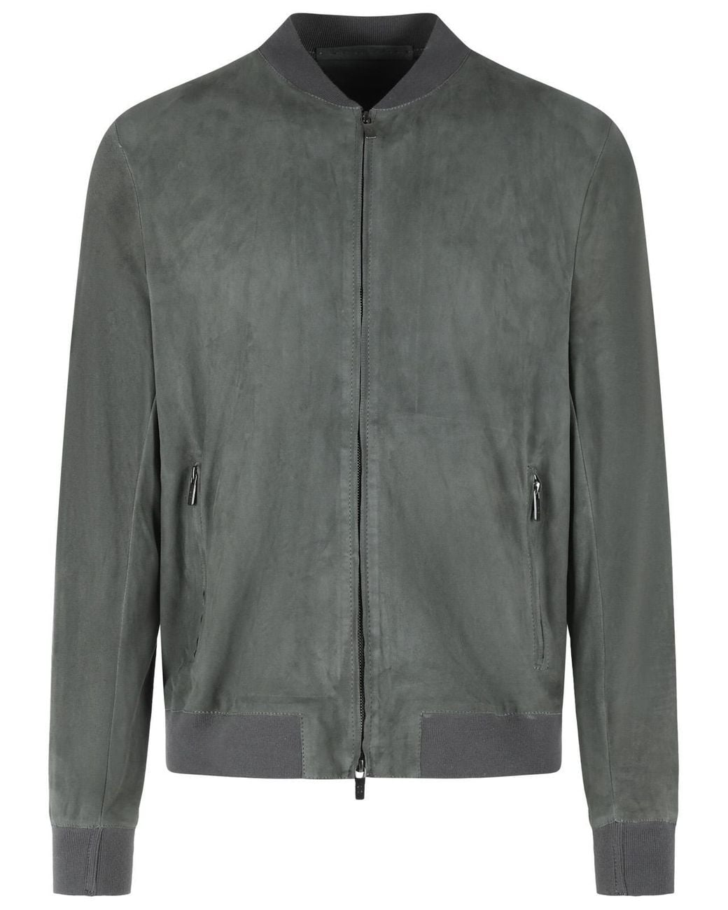 Salvatore Santoro Gray Leather Jacket for men
