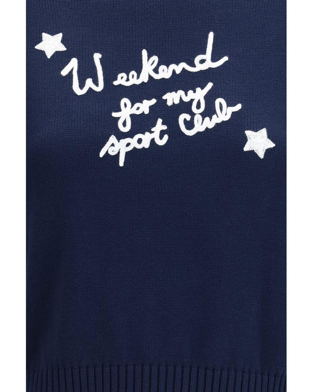 Weekend by Maxmara Blue Cotton Knit Sweater