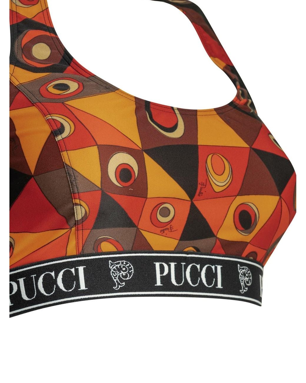 Emilio Pucci Orange Occhi Polyamide Elastane Top Bra