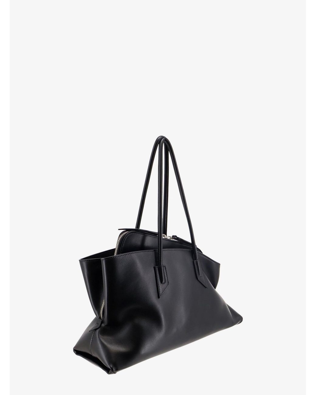 The Attico Black La Passeggiata Medium Leather Shoulder Bag