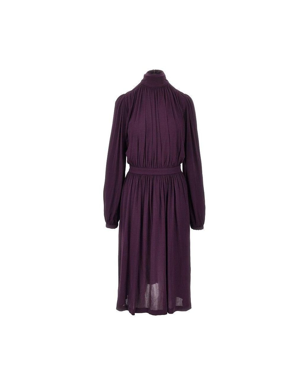 Gucci Purple Crepe Jersey Midi Dress