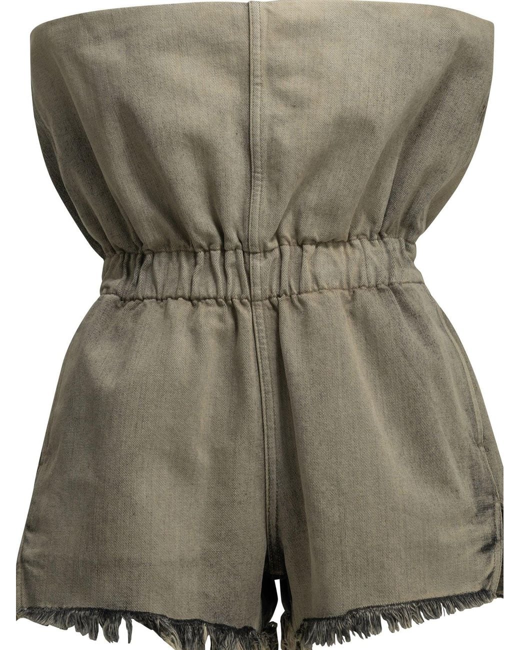 Rick Owens Gray "Crater" Shorts With Elastic Waistband