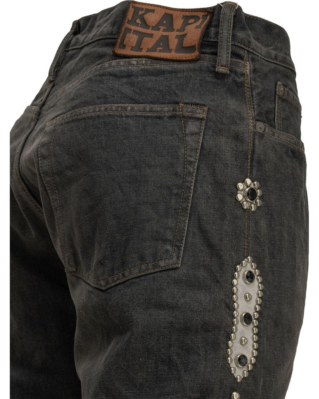 Kapital Gray 5P Monkey Cisco Studs Jeans for men
