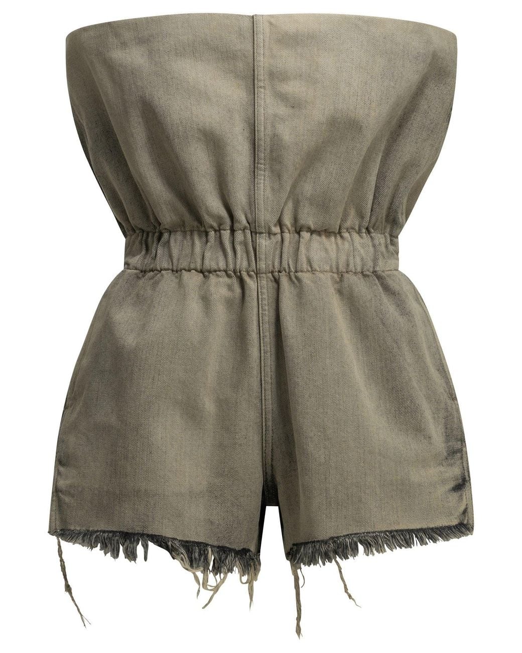Rick Owens Gray "Crater" Shorts With Elastic Waistband