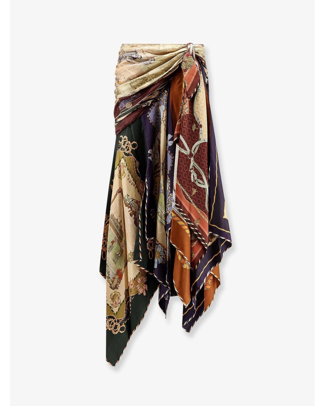 Zimmermann White Valiant Draped Scarf Silk Long Skirt