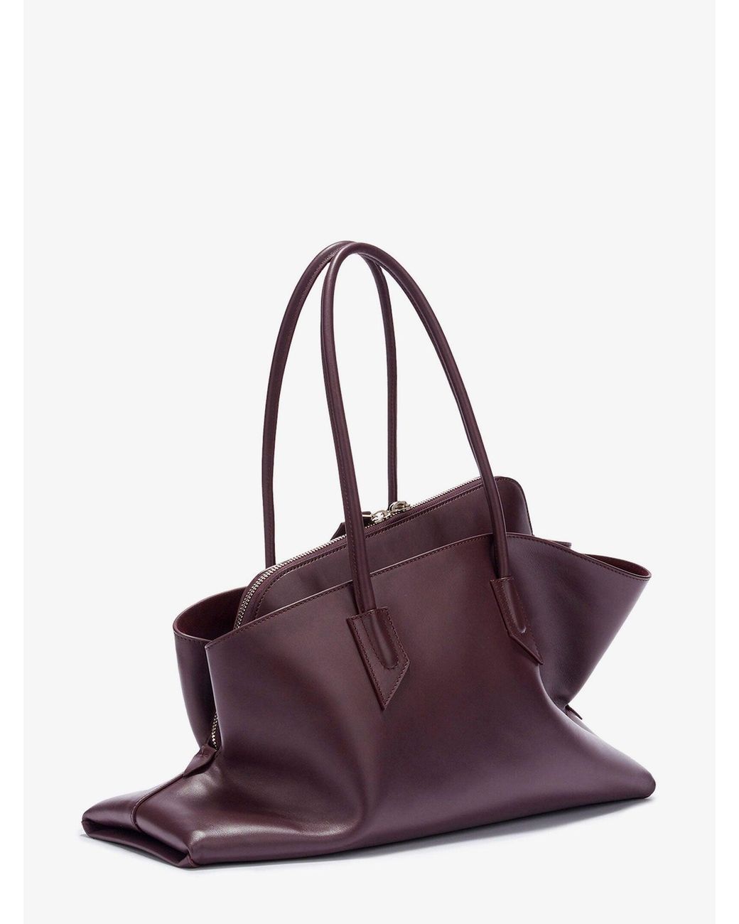 The Attico Purple La Passeggiata Medium Leather Shoulder Bag