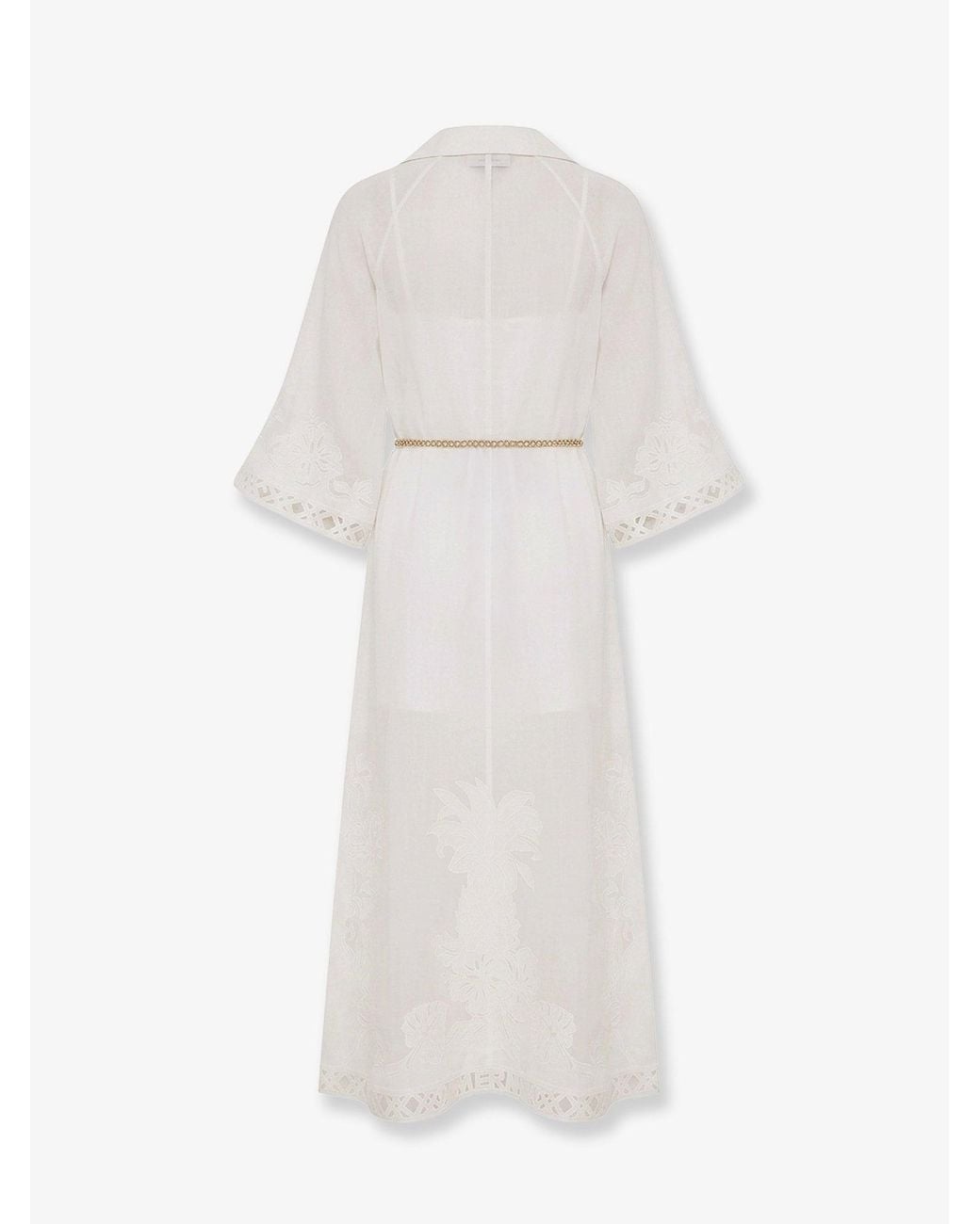 Zimmermann White Indra Long Ramie Dress
