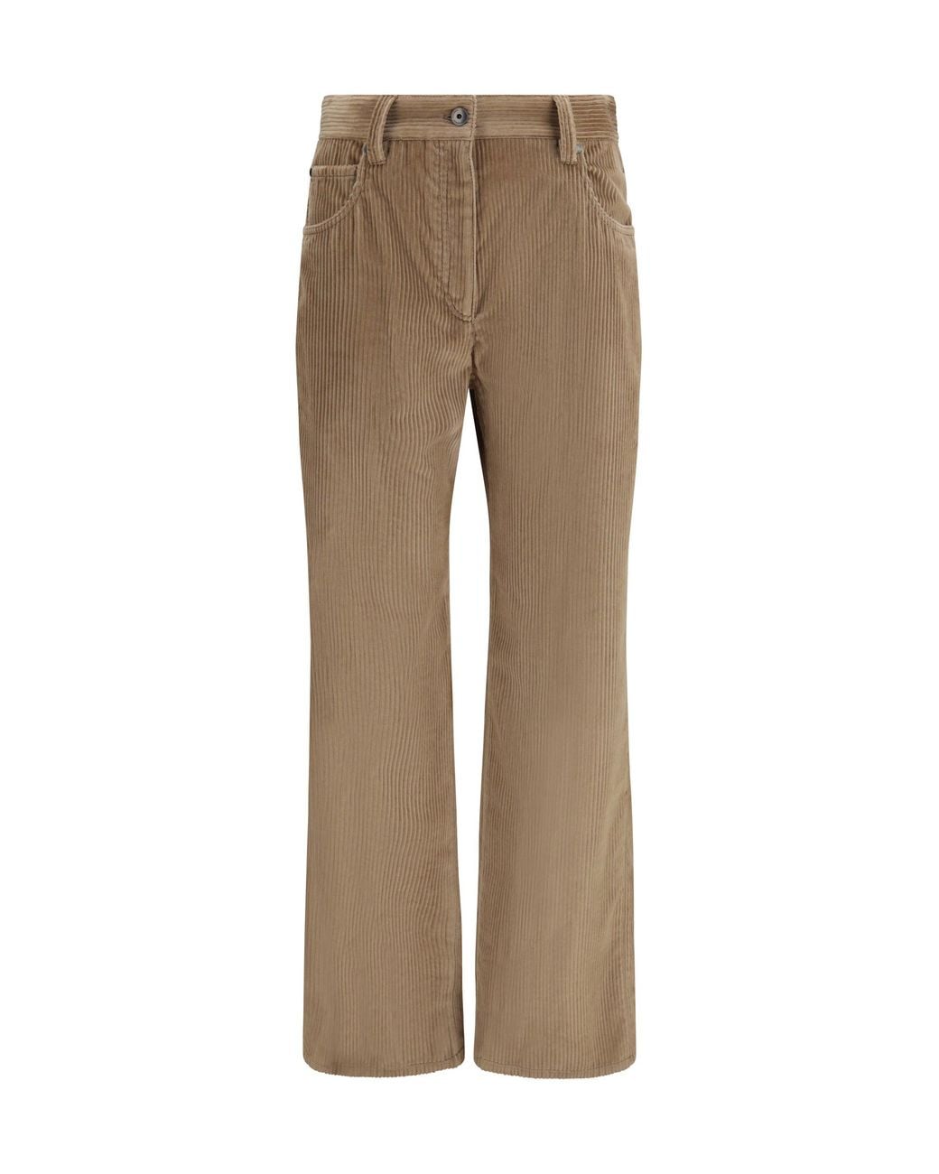 Brunello Cucinelli Natural Corduroy Pants Cappuccino