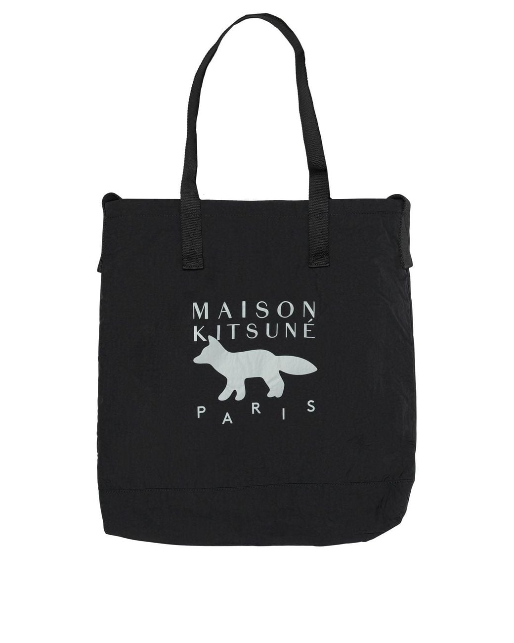Maison Kitsuné Black Large Logo Shoulder Bag for men