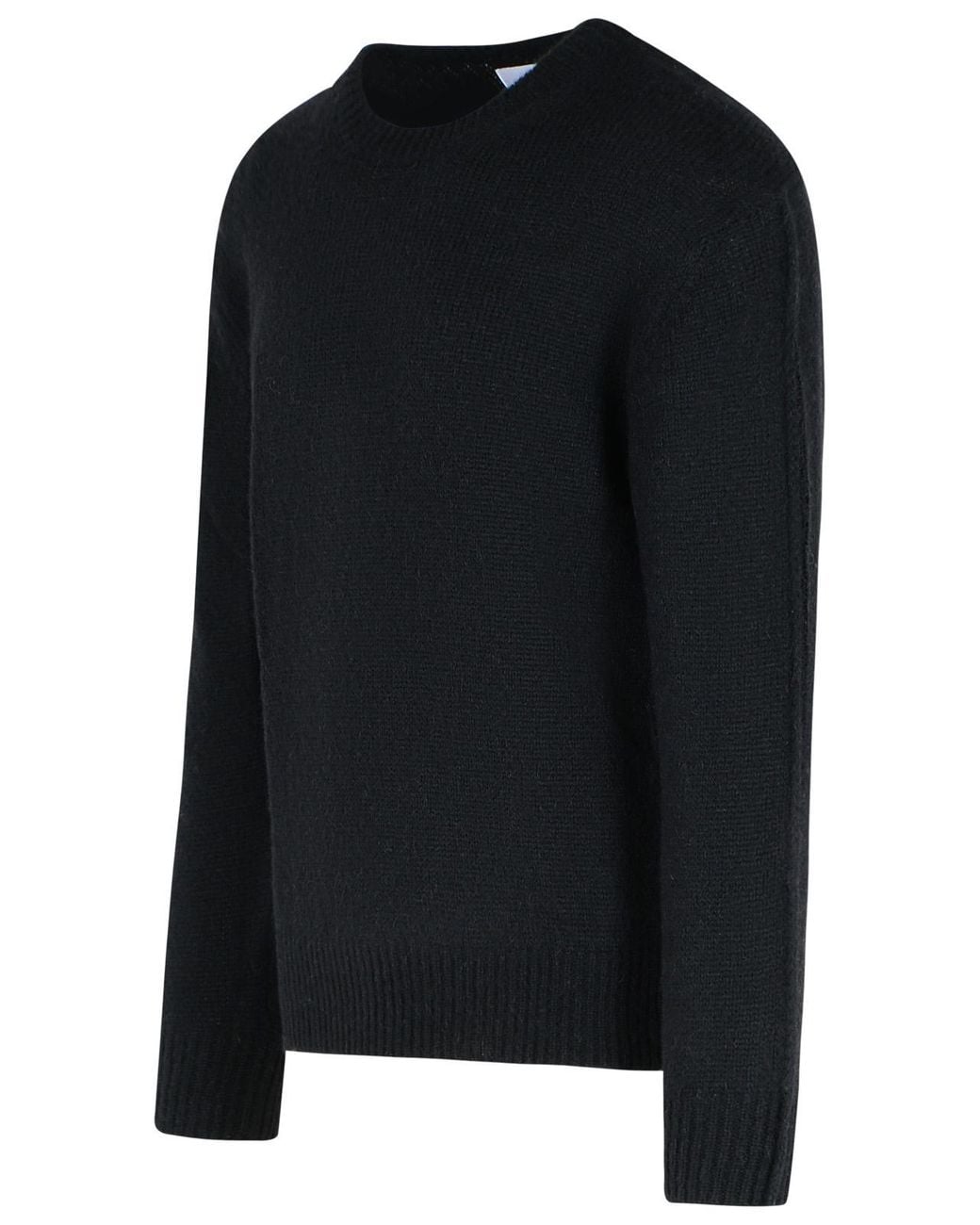 Seven Gauge Black Alpaca Blend Sweater for men
