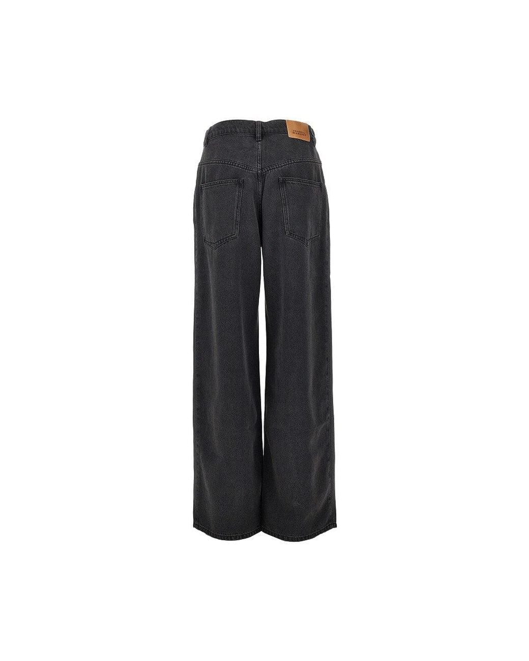 Isabel Marant Black Wide-Leg Denim Pants
