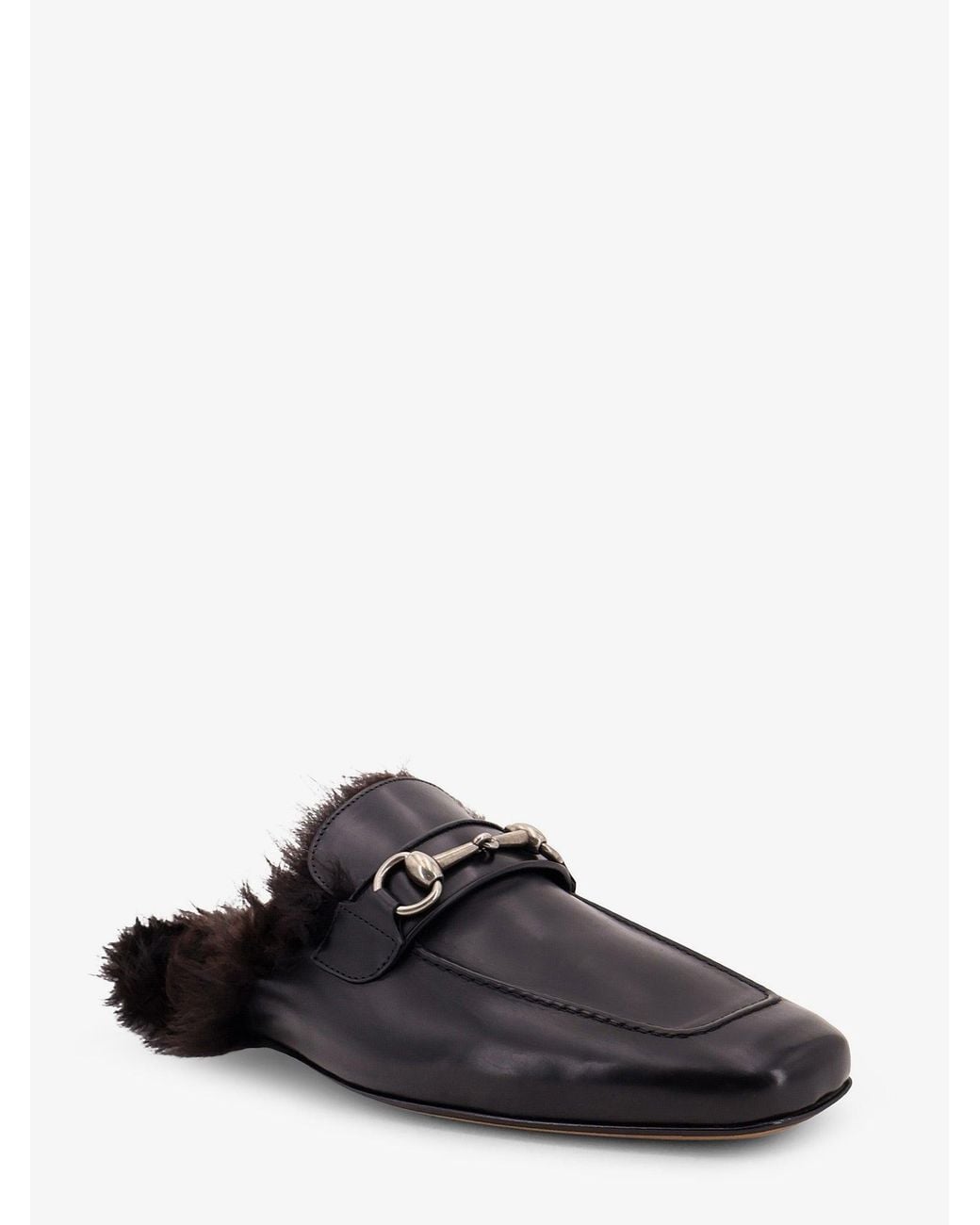 Gucci White Leather Slipper With Horsebit for men
