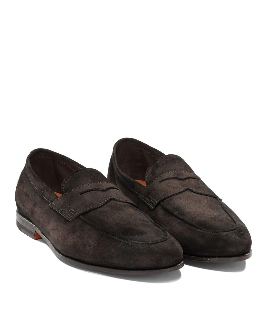 Santoni Black "Carlo" Loafers for men