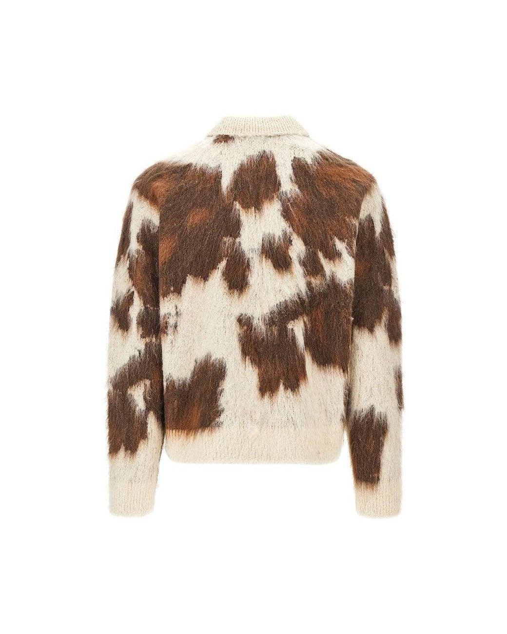 Obey Brown Alpaca Wool-Blend Cardigan for men
