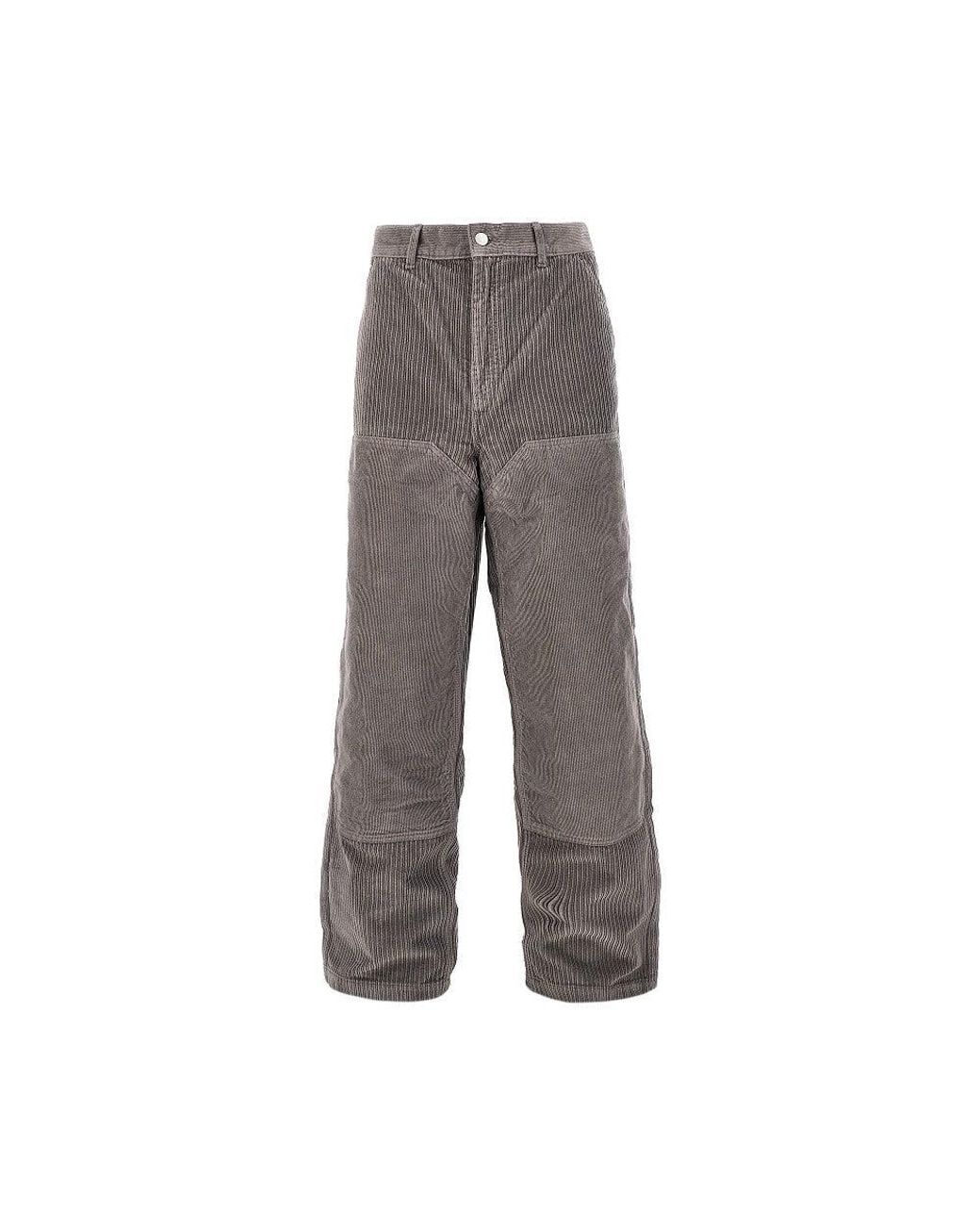 mfpen Gray Corduroy Double Knee Pants for men