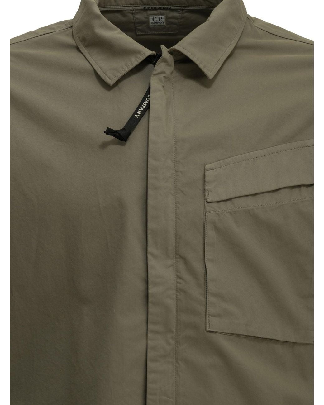 C P Company Green Overshirt Jacket With Logo for men