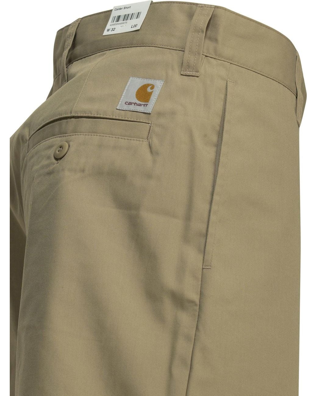 Carhartt Green Calder Five-Pocket Polyester Cotton Shorts for men