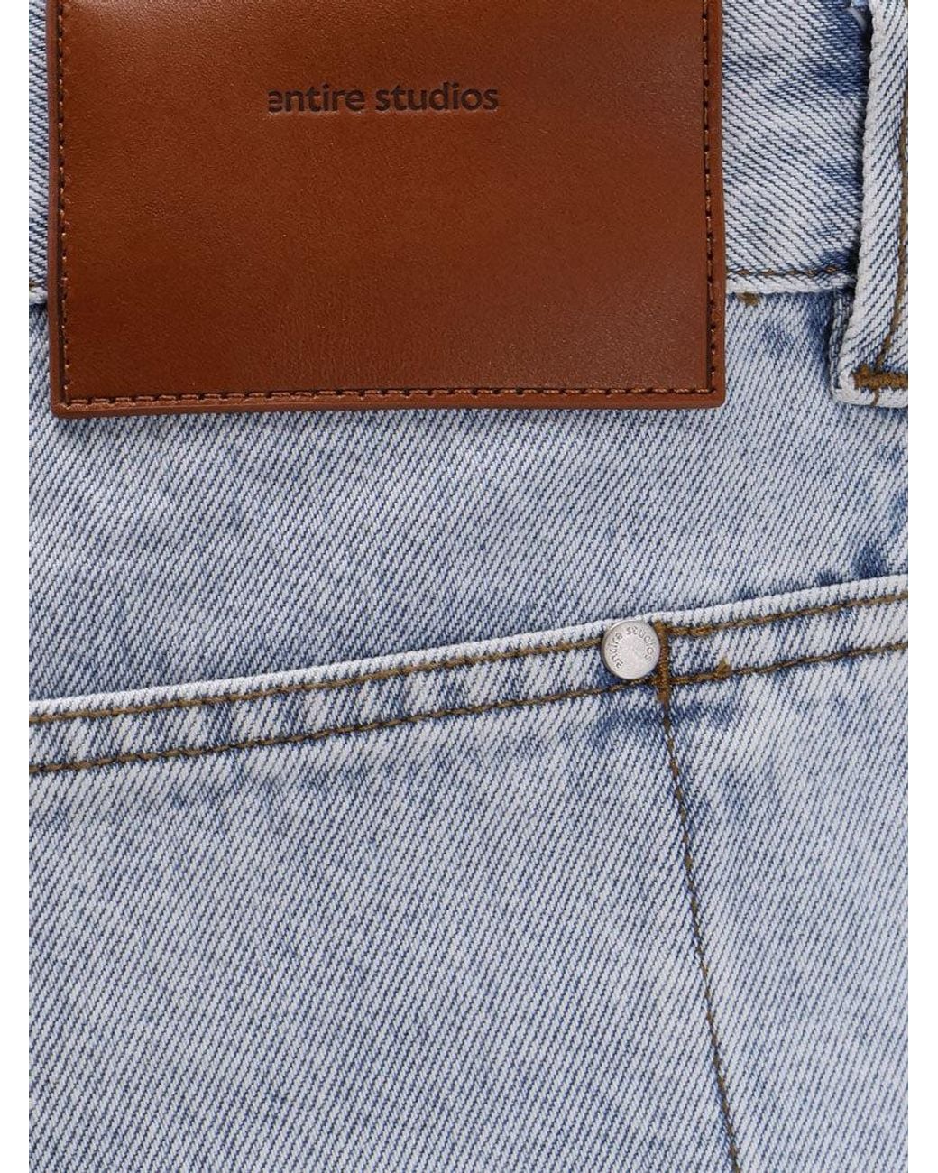 Entire studios Gray Gem Cotton Jeans With Back Leather Logo Patch for men