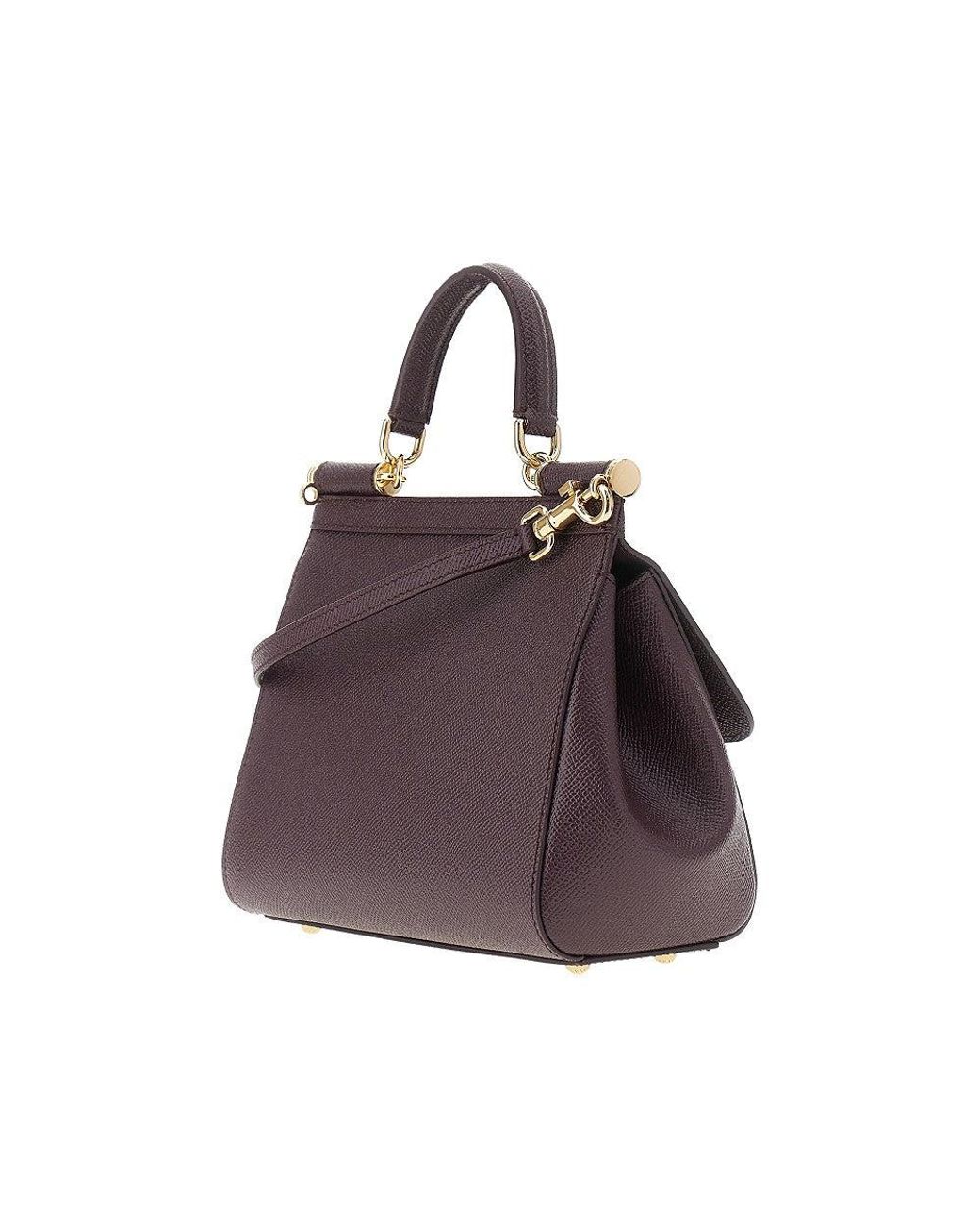 Dolce & Gabbana Purple Dauphine Leather Medium 'Sicily' Bag