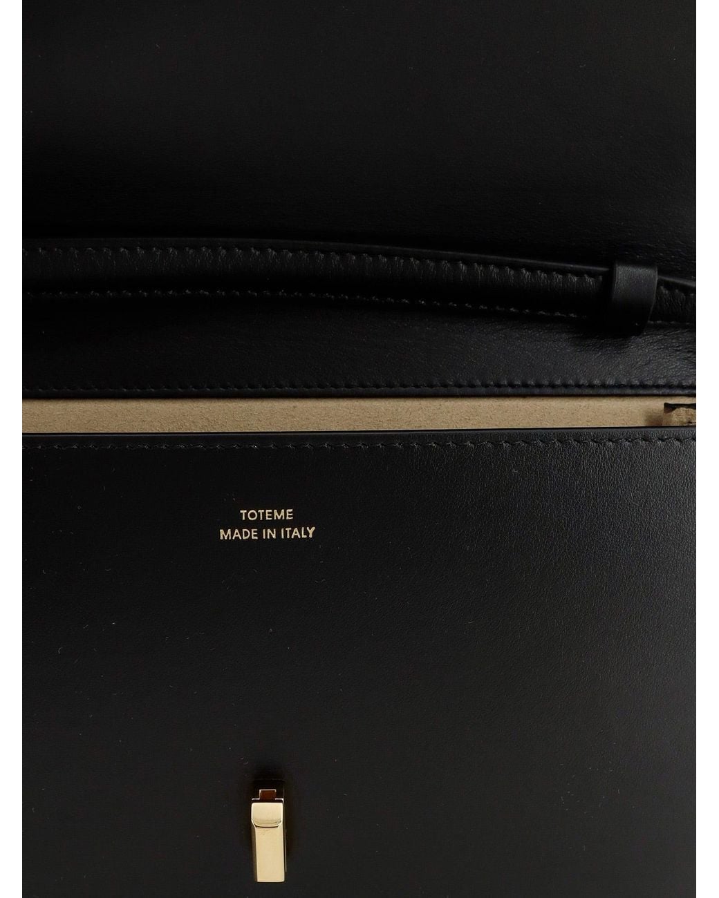 Totême Black T-Lock Leather Crossbody Bag