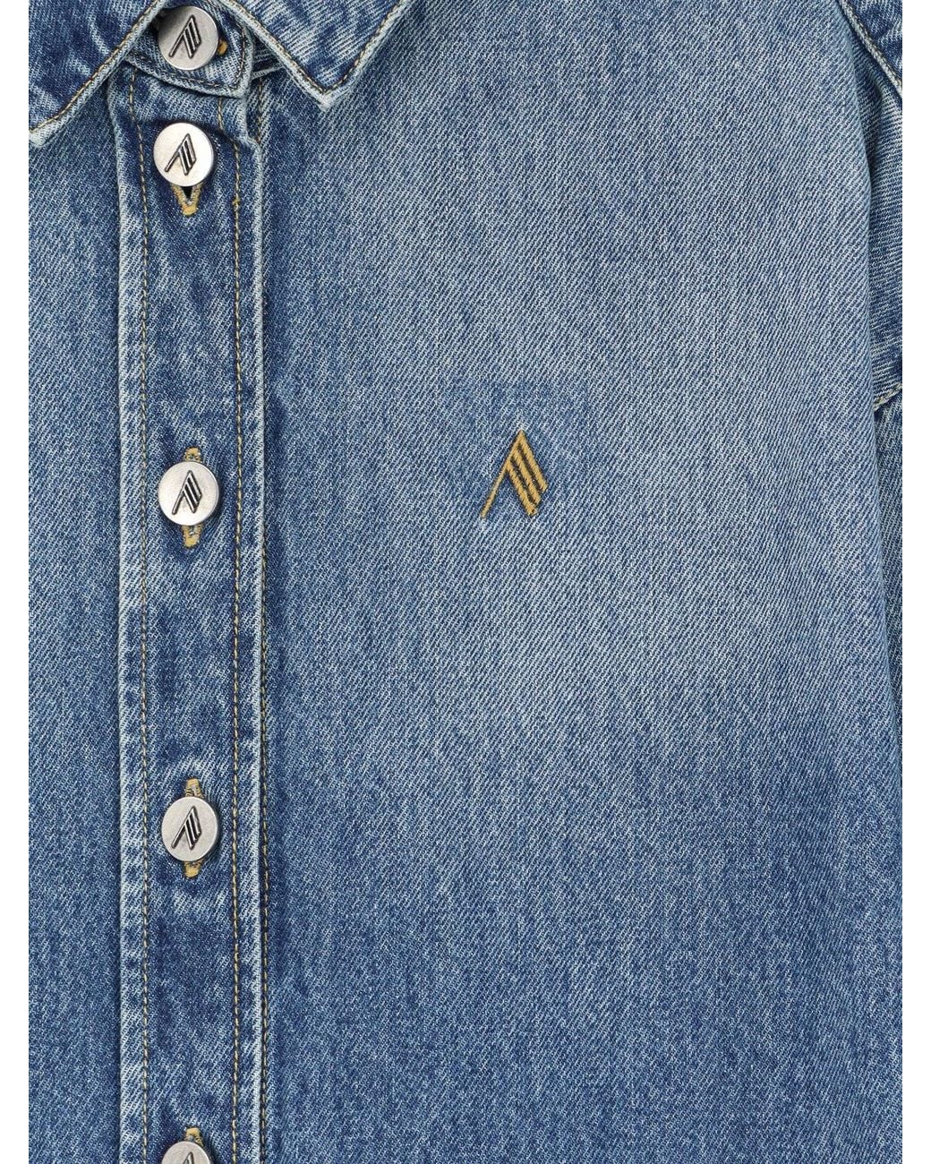 The Attico Blue Bomber Denim Shirt