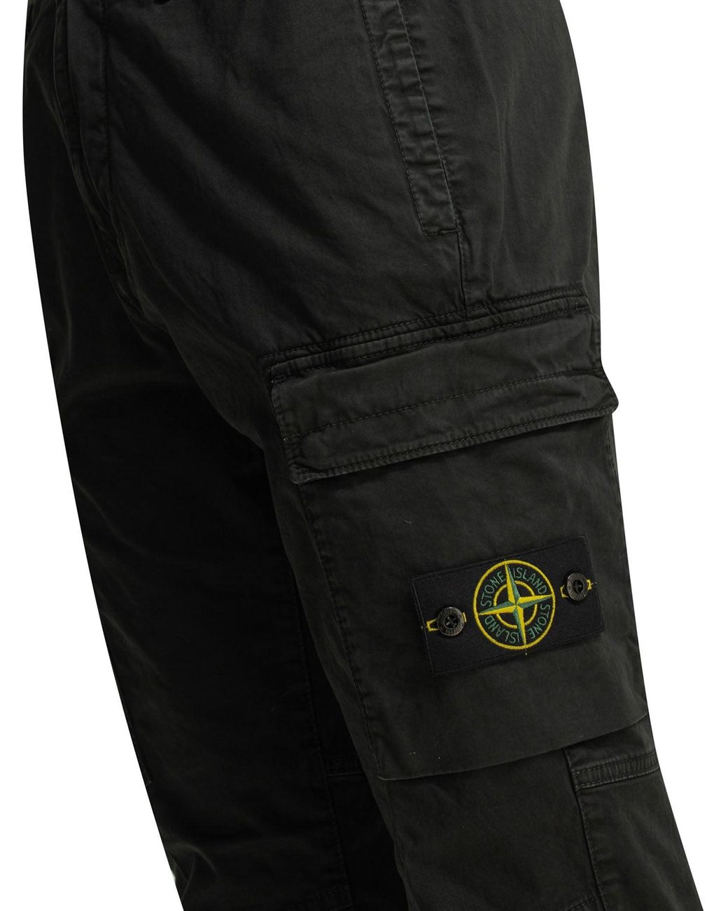 Stone Island Black Old Effect Cargo Pants for men