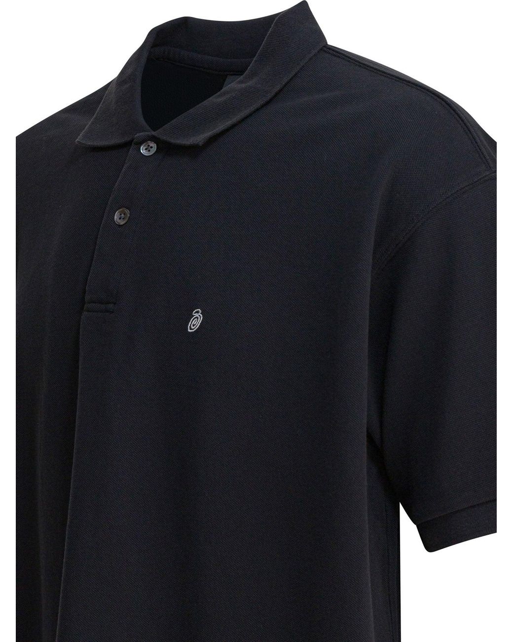 Stussy Black Classic Pique Polo for men