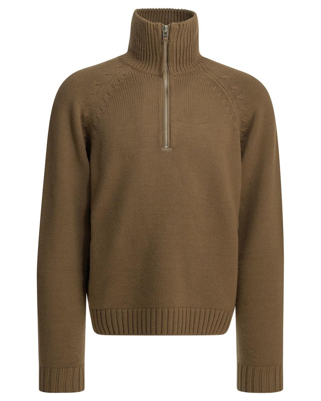 Tom Ford Green Cashmere Wool Blend Half-Zip Sweater