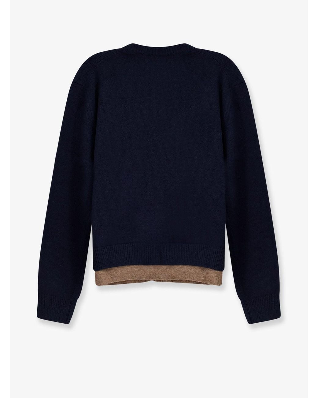 TONYWACK Blue Layered Wool Blend Cardigan Taupe for men