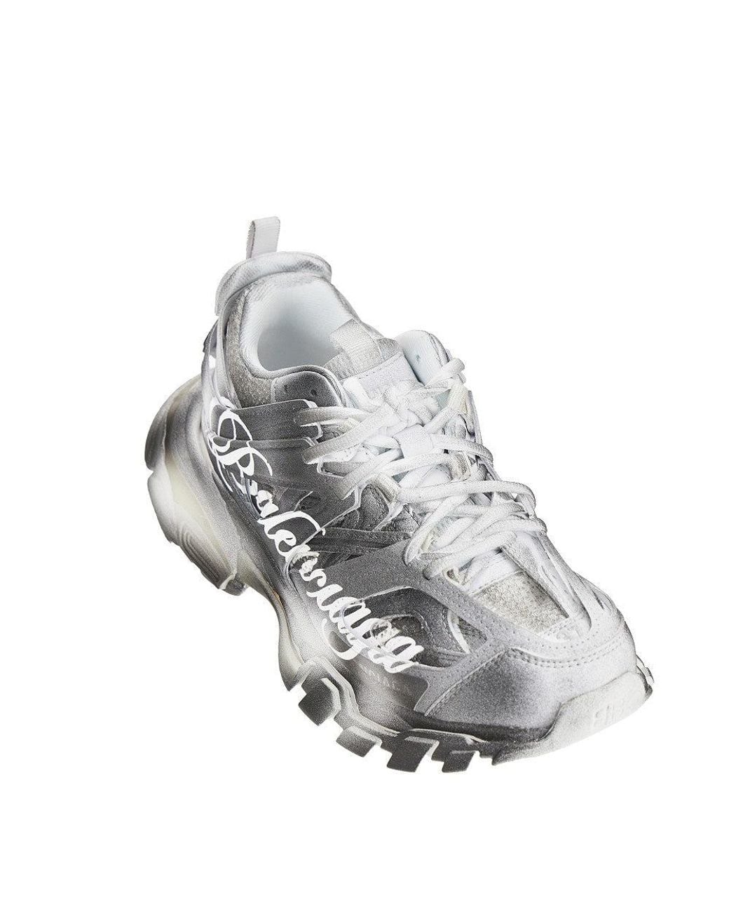 Balenciaga Gray Stencil Logo Track Sneakers