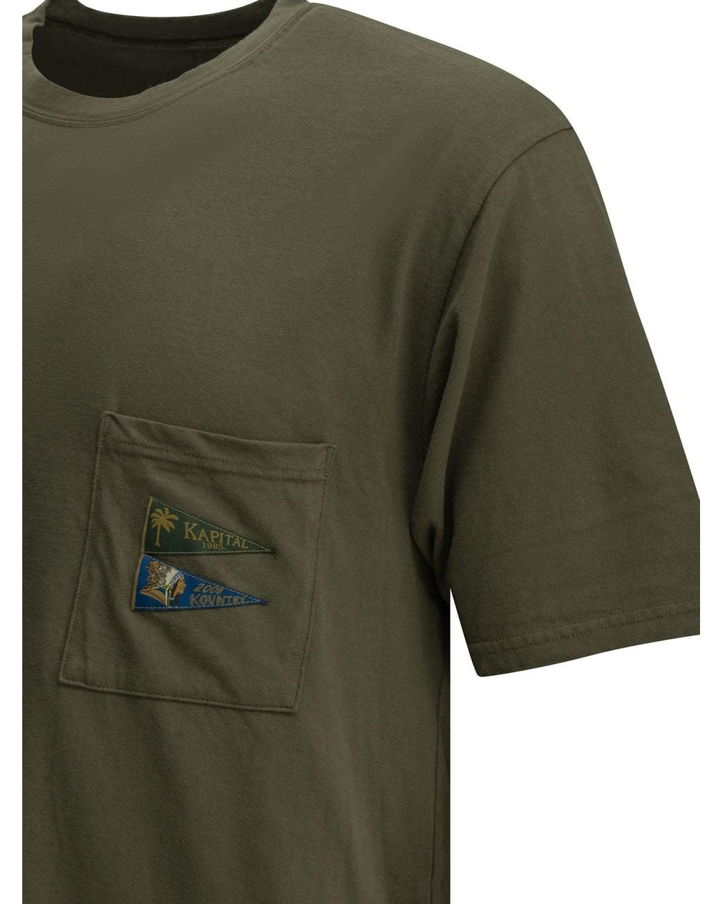 Kapital Green Pennant Crew-Neck T-Shirt for men