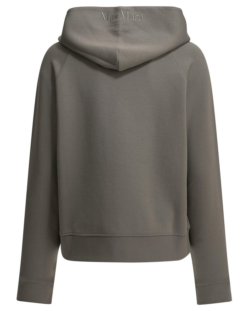 Max Mara Gray Hooded Sweatshirt Made Of Cotton Jersey