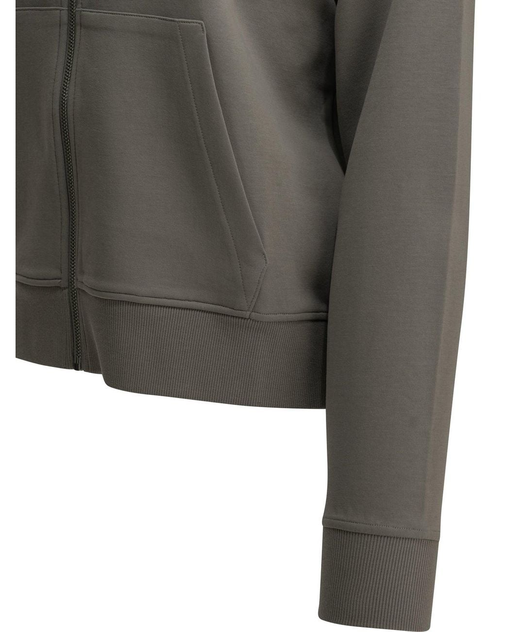 Max Mara Gray Hooded Sweatshirt Made Of Cotton Jersey