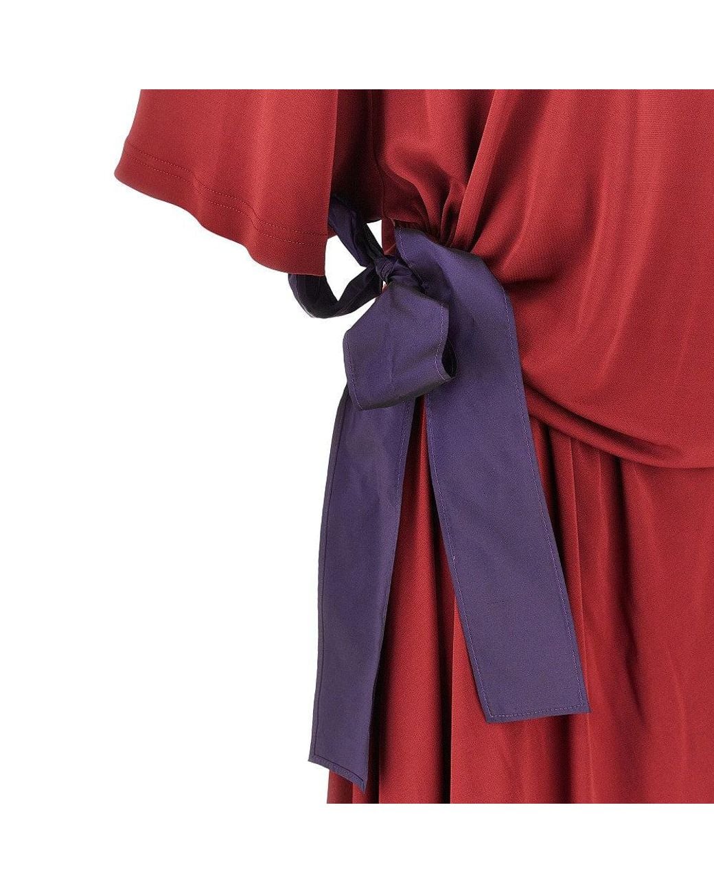 Balenciaga Red Crepe Jersey T-Shirt Maxi Dress