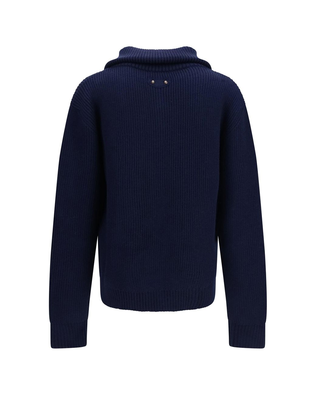 Balenciaga Blue Ribbed Knit Zip Sweater